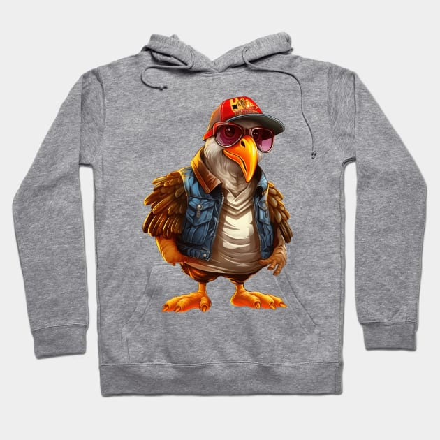 Cartoon Thanksgiving Turkey #11 Hoodie by Chromatic Fusion Studio